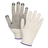 Lightweight Dotted String Knit Gloves, Poly/Cotton, Single Sided, 7 Gauge, X-Small Equipment World