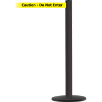 Advance TensaBarrier&reg; Barrier Post, Steel, 36" H, Black/Yellow Tape, 7.5' Tape Length Equipment World