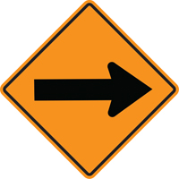 Arrow Roll-Up Temporary Conditions Sign , 24" x 24", Vinyl, Pictogram SEH885 | Equipment World
