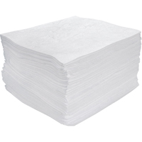 Feuilles absorbantes souffl&eacute;es de premi&egrave;re qualit&eacute;, Huile seulement, 15" x 17", 25 gal. d'absorption Equipment World
