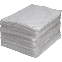 Premium Fine Fiber Sorbent Pads, Oil Only, 15" x 17", 25 gal. Absorbancy Equipment World