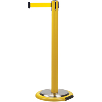 Free-Standing Crowd Control Barrier, Steel, 35" H, Yellow Tape, 7' Tape Length Equipment World