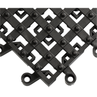 ErgoDeck&reg; Matting With Integrated No-Slip Cleats No. 553, PVC, 1-1/2' W x 1-1/2' L, 7/8" Thick, Black Equipment World