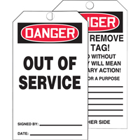 Tags By-The-Roll Safety Tags, Cardstock, 3" W x 6-1/4" H, English Equipment World