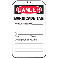 Safety Tags, Plastic, 3-1/4" W x 5-3/4" H, English Equipment World