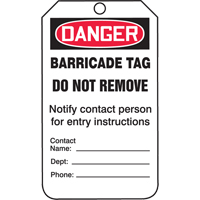 Safety Tags, Plastic, 3-1/4" W x 5-3/4" H, English Equipment World