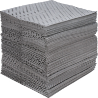 Feuilles absorbantes en fibres fines de calibre industriel, Universel, 15" x 17", 40 gal. d'absorption Equipment World