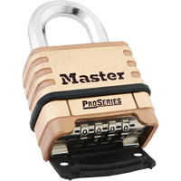 ProSeries&reg; Combination Padlock, Silver, Brass Coating, 2-1/4" Width Equipment World