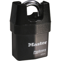 ProSeries&reg; Shrouded Padlock, Black, Keyed Different, Laminated Steel, 2-3/8" Width Equipment World