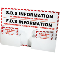 Postes d'information de fiches de donn&eacute;es de s&eacute;curit&eacute;, Anglais & français, Compris reliures Equipment World
