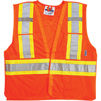 Traffic Safety Vest, High Visibility Orange, Large/X-Large, Polyester Equipment World