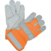 Premium Quality High Visibility Fitters Gloves, Large, Split Cowhide Palm, Cotton Inner Lining Equipment World