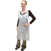 Polyethylene Aprons, Polyethylene, White, 35" W x 46" L Equipment World