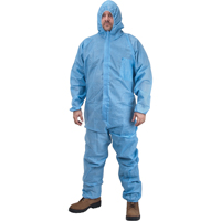 Premium Hooded Coveralls, Medium, Blue, Polypropylene Equipment World