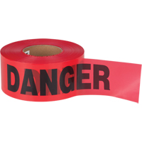 "Danger" Barricade Tape, Bilingual, 3" W x 1000' L, 1.5 mils, Black on Red Equipment World
