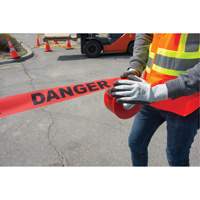 "Danger" Barricade Tape, Bilingual, 3" W x 1000' L, 1.5 mils, Black on Red Equipment World