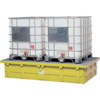 Double IBC Low-Top Without Drain, 385 US gal. Spill Capacity, 110" x 55" x 20" Equipment World
