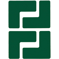 Floor Corner Marks, L, 5" L x 2" W, Green, Polyester Equipment World