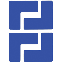 Floor Corner Marks, L, 5" L x 2" W, Blue, Polyester Equipment World