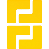 Floor Corner Marks, L, 5" L x 2" W, Yellow, Polyester Equipment World