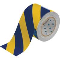 Ruban de marquage pour planchers ToughStripe, 4" x 100', Polyester, Bleu et jaune Equipment World