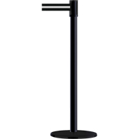 Slimline TensaBarrier&reg; Barrier Post, Steel, 38" H, Black/White Tape, 7.5' Tape Length Equipment World