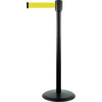 Slimline TensaBarrier&reg; Barrier Post, Steel, 38" H, Yellow Tape, 7.5' Tape Length Equipment World