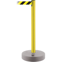 Outdoor TensaBarrier&reg; Barrier Post, Plastic, 37" H, Black/Yellow Tape, 13' Tape Length Equipment World