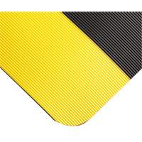 Corrugated Switchboard Matting No.702, 3' W x 10' L, 1/4" Thickness, Black/Yellow, PVC Equipment World