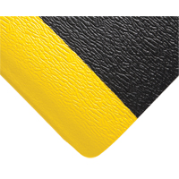 Deluxe Soft Step No. 444 Mats, Pebbled, 3' x 5' x 5/8", Black/Yellow, PVC Sponge Equipment World