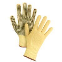 Dotted Seamless String Knit Gloves, Size Large/9, 7 Gauge, PVC Coated, Kevlar&reg; Shell, ASTM ANSI Level A2/EN 388 Level 3 Equipment World