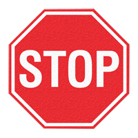 "Stop" Floor Sign, Adhesive, English with Pictogram Equipment World