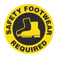 "Safety Footwear" Floor Sign, Adhesive, English with Pictogram Equipment World