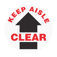 "Keep Aisle Clear" Floor Sign, Adhesive, English with Pictogram Equipment World