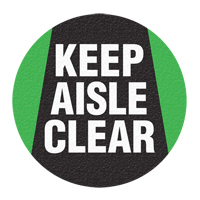 "Keep Aisle Clear" Floor Sign, Adhesive, English with Pictogram Equipment World