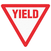 "Yield" Floor Sign, Adhesive, English with Pictogram Equipment World