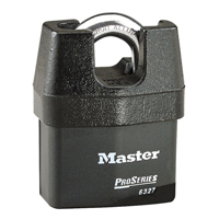 ProSeries&reg; Shrouded Padlock, Black, Keyed Different, Laminated Steel, 2-5/8" Width Equipment World