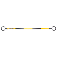 Telescopic Barricade Bar, 85" Extended Length, Black/Yellow Equipment World