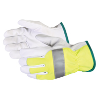 Endura&reg; Hi-Viz Reflective Driver's Gloves, Large, Grain Goatskin Palm Equipment World