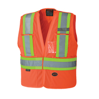 6932 Tear-Away Safety Vest, High Visibility Orange, Medium/Small, Polyester Equipment World