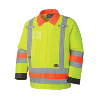 6037 Manteau de s&eacute;curit&eacute; imperm&eacute;able pour le contr&ocirc;le de la circulation, Polyester, Jaune lime haute visibilit&eacute;, T-petit Equipment World