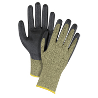 Gants &eacute;lastiques sans coutures r&eacute;sistants &agrave; la coupe noir & jaune, Taille 2T-Grand/11, Calibre 13, Rev&ecirc;tement Mousse de nitrile, Enveloppe en Aramide, ASTM ANSI niveau A6 Equipment World