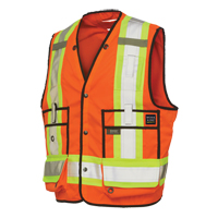 Surveyor Safety Vest, High Visibility Orange, Large, Polyester Equipment World