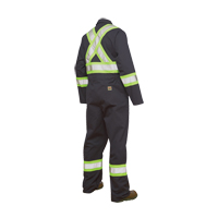Unlined Safety Coveralls, Large, Navy Blue Equipment World