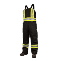 Lined Safety Overalls, Polyester/Polyurethane, Large, Black Equipment World