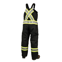 Lined Safety Overalls, Polyester/Polyurethane, Large, Black Equipment World
