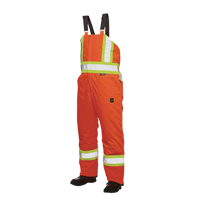 Lined Safety Overalls, Polyester/Polyurethane, Large, High Visibility Orange Equipment World