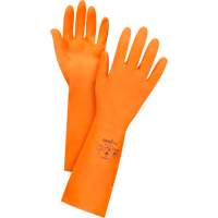 Orange Chemical-Resistant Gloves, Size 7, 13" L, Latex, Flock-Lined Inner Lining, 28-mil Equipment World