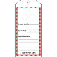 GHS Jumbo Safety Tag, Cardstock, 3-7/8" W x 8-1/2" H, English Equipment World