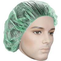 Bouffant Caps, Polypropylene, 21", Green Equipment World
